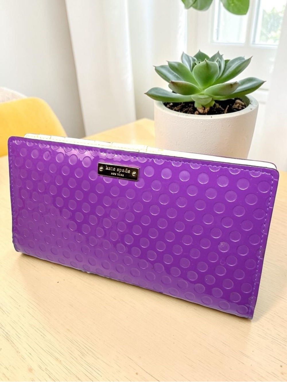 Kate Spade Camellia Street Stacy Wallet Baja Rose Purple - Storybook Lining 💜 - Picture 4 of 12